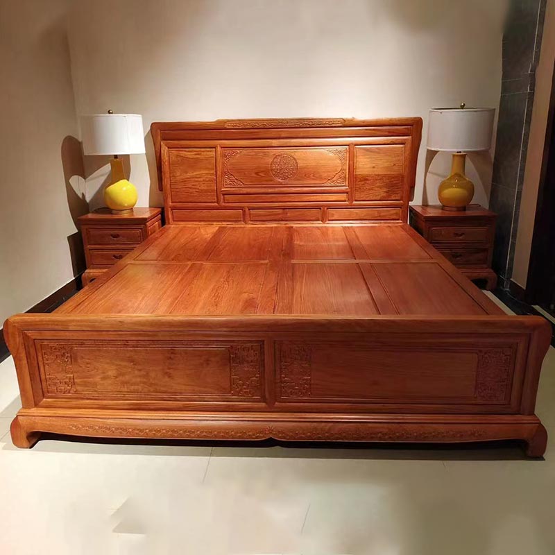 Letto classico cinese in mogano