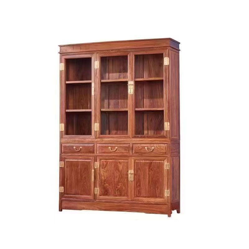 Libreria con porta in vetro in stile cinese